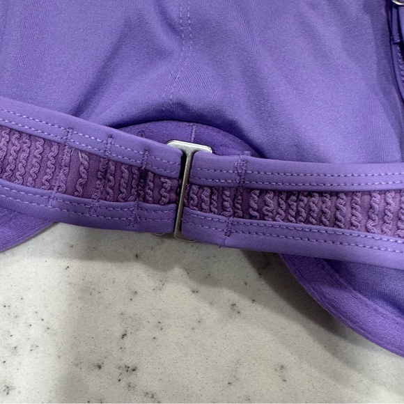 NWT Old Navy Ribbed Textured Lavender Bikini Top Underwire Adjustable Straps - Picture 6 of 11